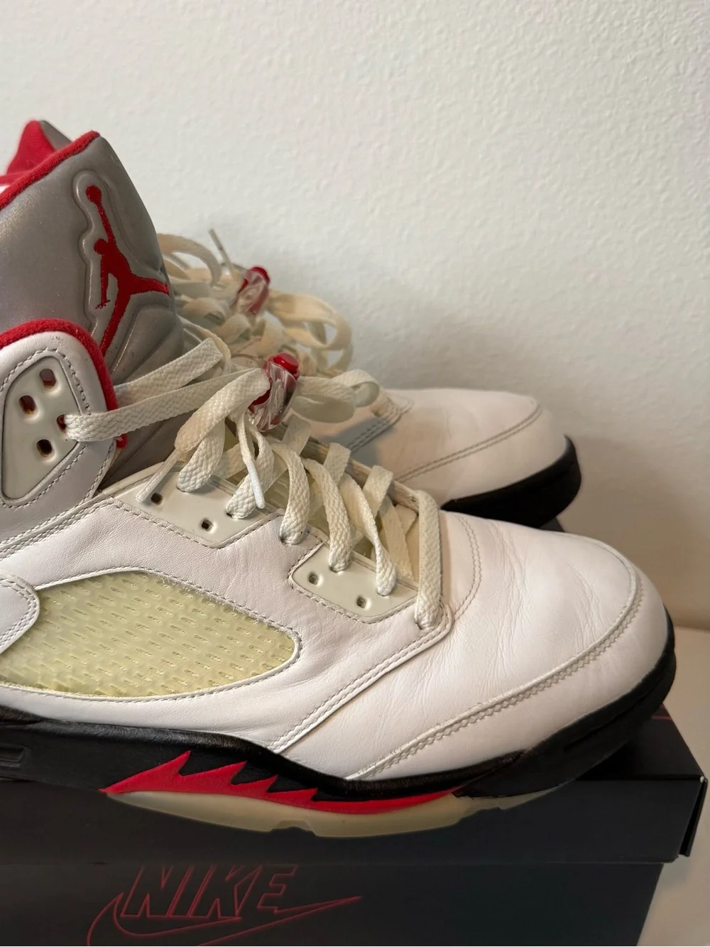 Air Jordan 5 Retro Fire Red Silver Tongue 2020 DA1911-102 Men’s Size 13